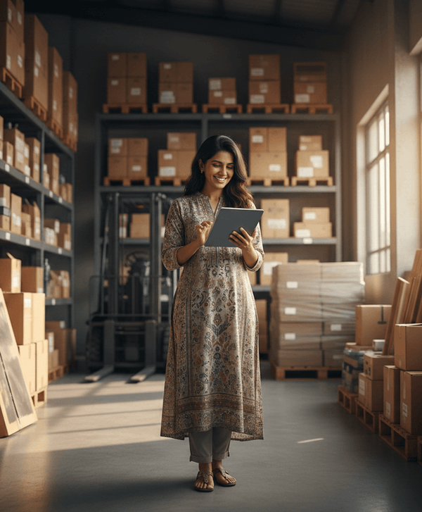 Shopkeeper managing transactions