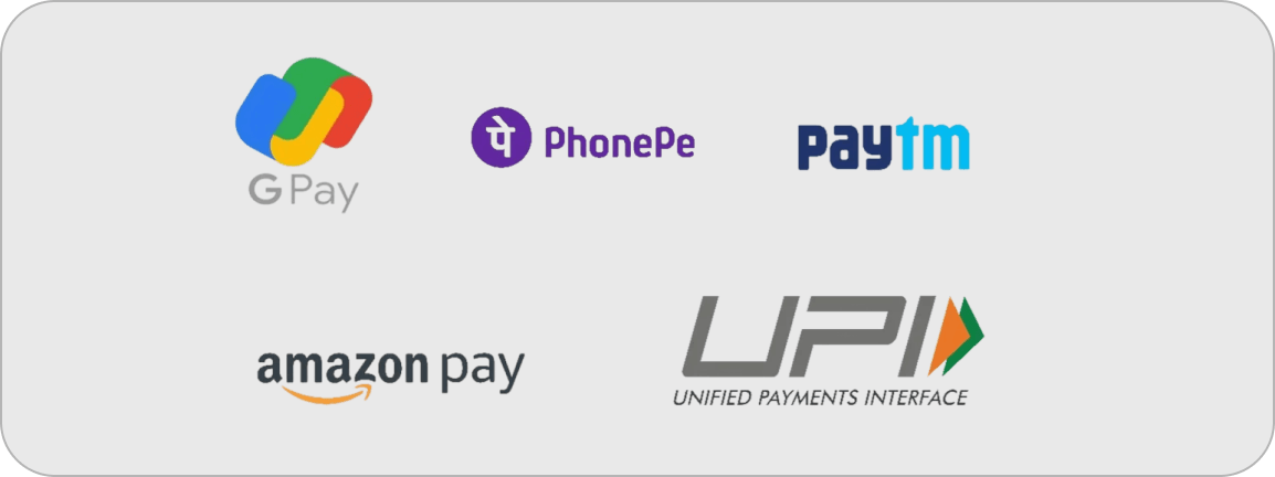 Supported by 30+ UPI Apps